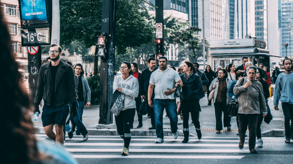 people walking in the street