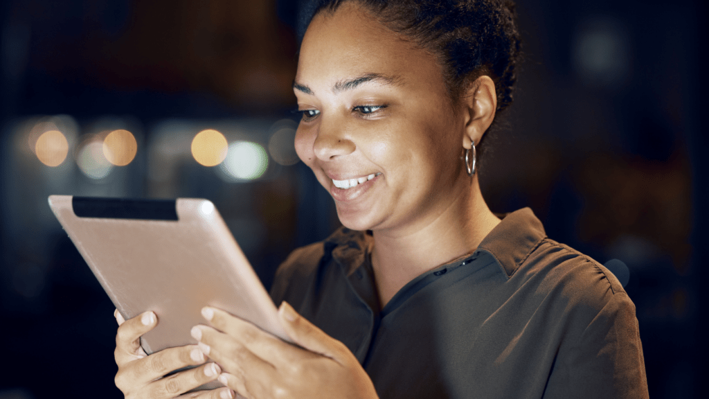 a person holding a tablet