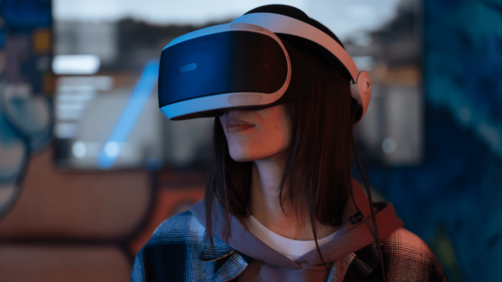 a person wearing a vr headset