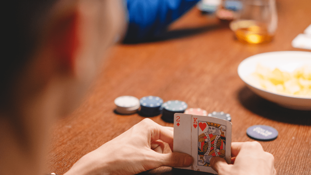 a man playing poker