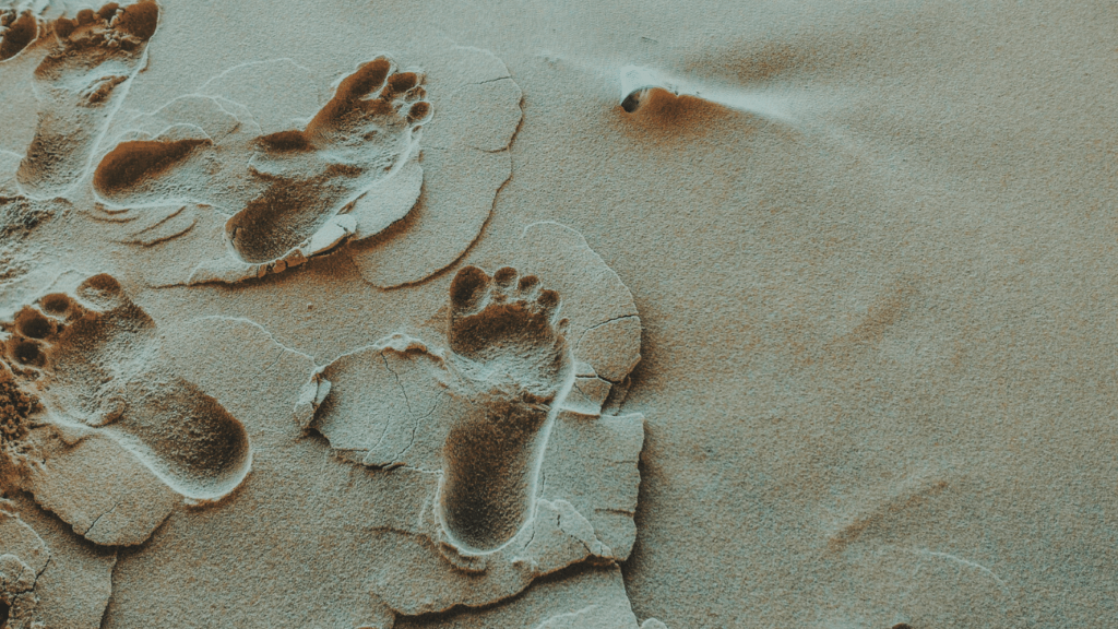 footprints in the sand